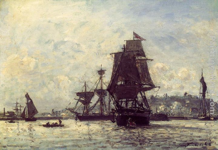 Sailing Ships at Honfleur painting - Johan Barthold Jongkind Sailing Ships at Honfleur art painting